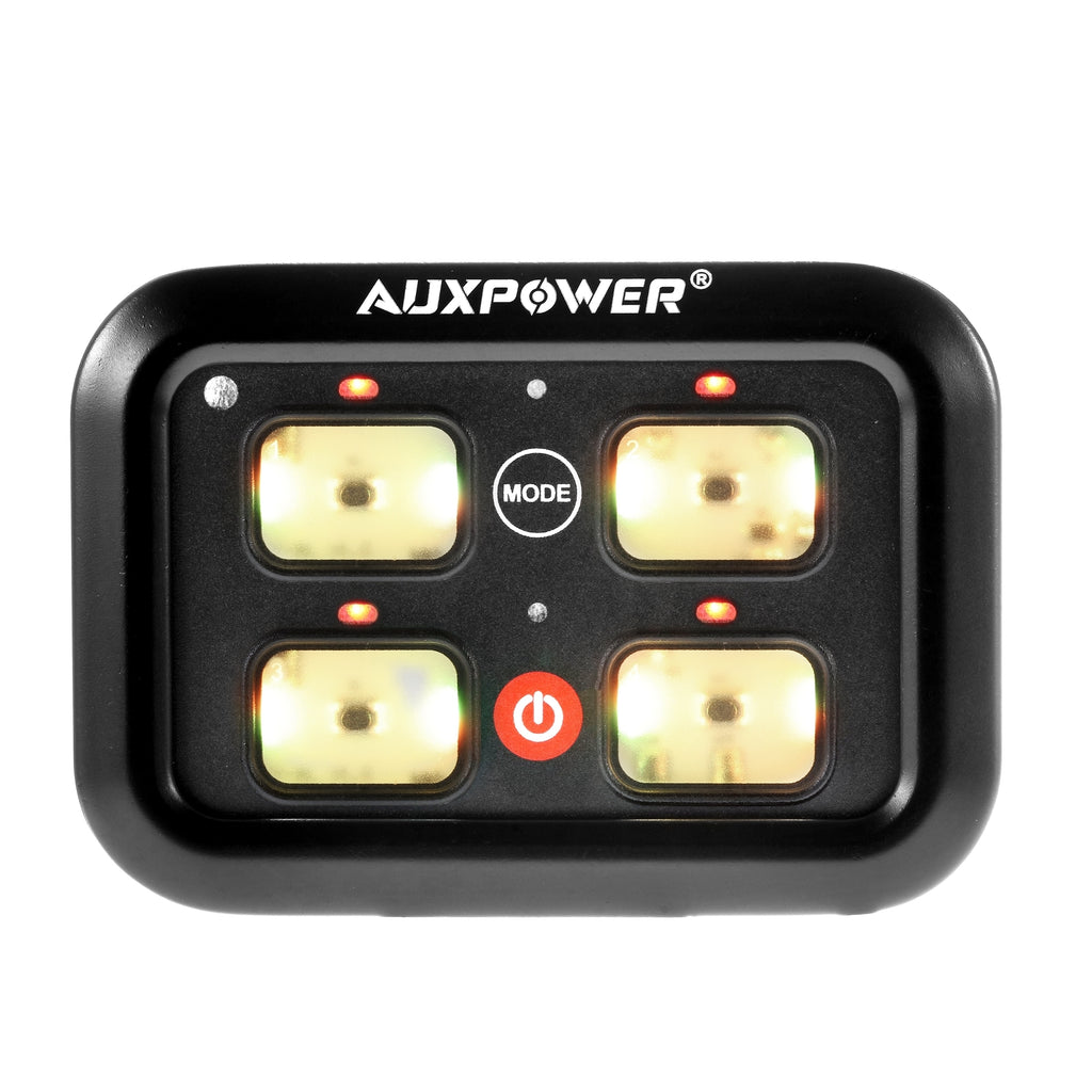 Auxpower 4 Gang RGB Multi-function Switch Panel with 3 Lighting Modes