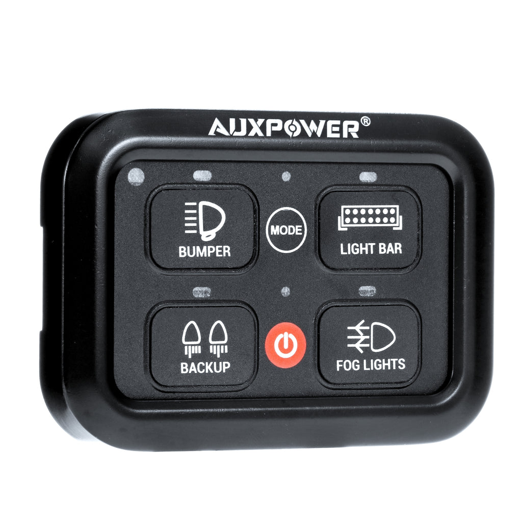 Auxpower 4 Gang RGB Multi-function Switch Panel with 3 Lighting Modes