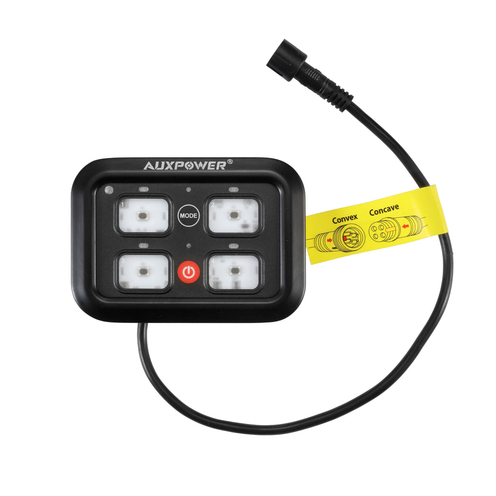 Auxpower 4 Gang RGB Multi-function Switch Panel with 3 Lighting Modes