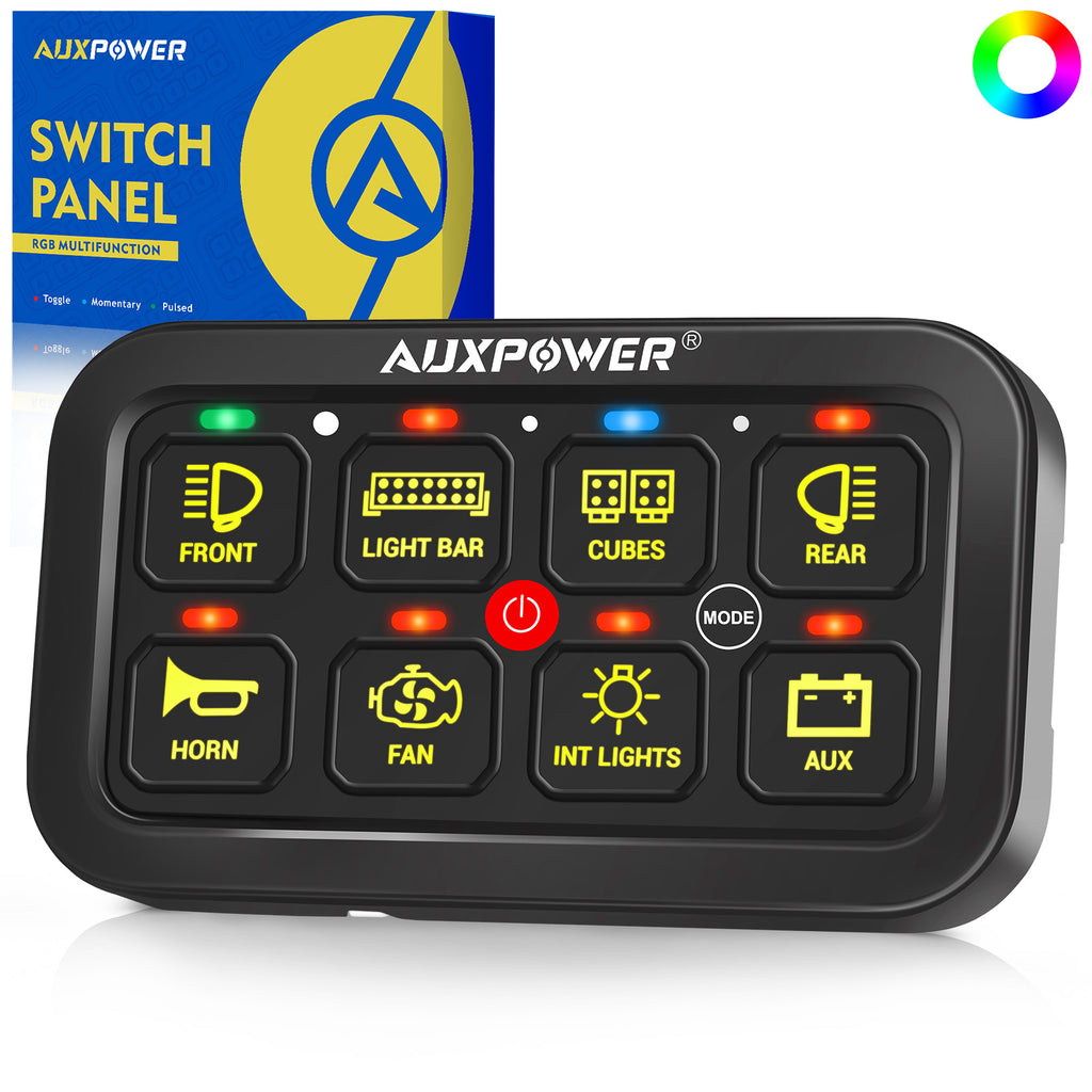 AUXPOWER | LED Light Bar Controller, 8 Gang Swich panel