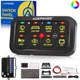 Auxpower 8 Gang RGB Multi-function Switch Panel with 3 Lighting Modes Toggle Momentary Pulsed