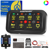 Auxpower 8 Gang RGB Multi-function Switch Panel with 3 Lighting Modes Toggle Momentary Pulsed